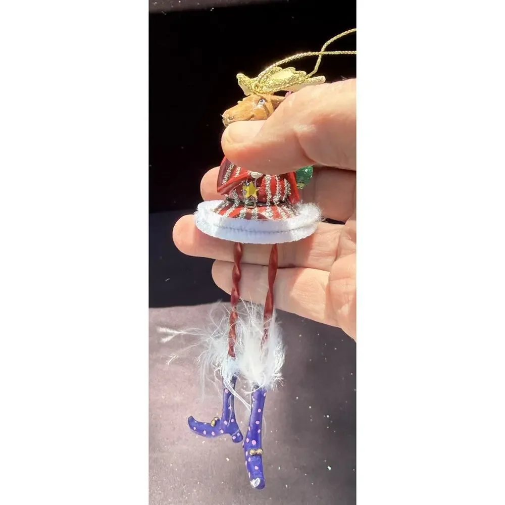 Vintage Katherines Collection Dangle Leg Reindeer Christmas Ornament Rare! -K2
